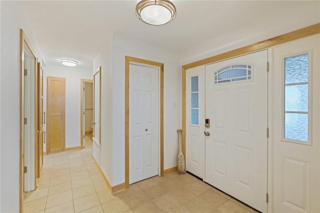 view of tiled foyer