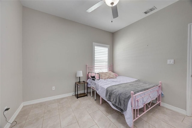 4009 Yankees Pl, Corpus Christi, TX 78414 - bedroom featuring baseboards, ceiling fan, and light tile patterned flooring