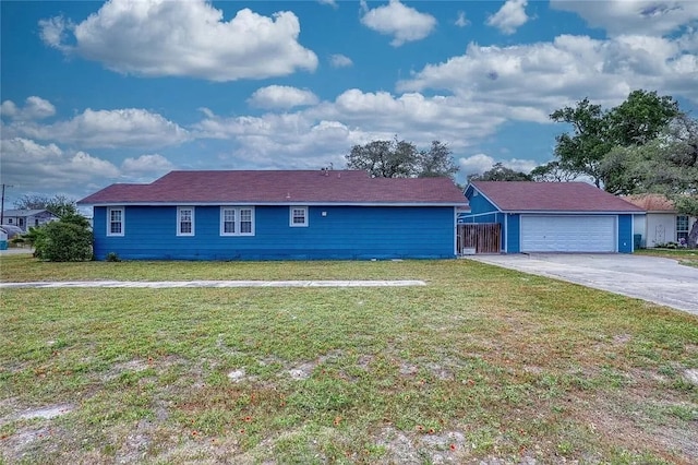 341 W Greenwood Ave, Aransas Pass, TX 78336 - single story home featuring a front lawn, a garage, and concrete driveway