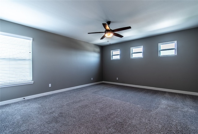 spare room with a wealth of natural light and carpet flooring