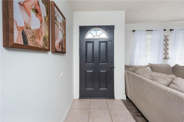 view of tiled foyer