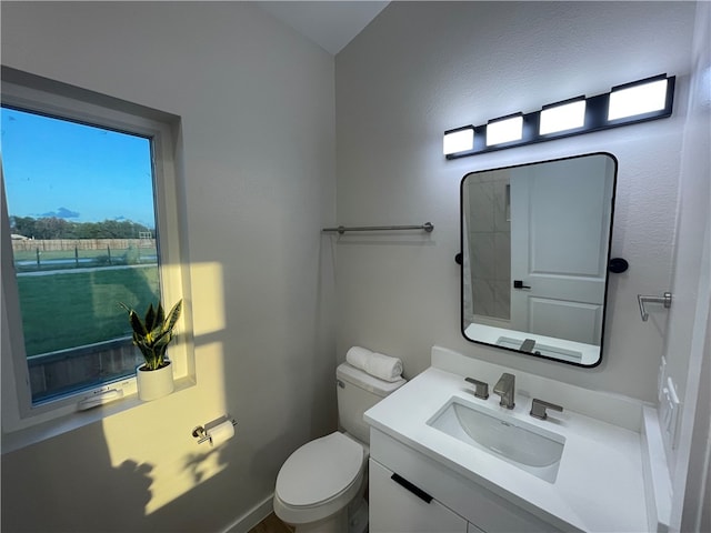 bathroom with toilet and vanity