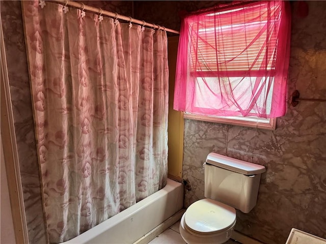 4721 Molina Dr, Corpus Christi, TX 78416 - full bathroom with shower / bathtub combination with curtain and toilet