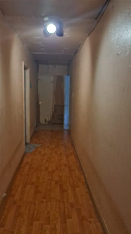 corridor featuring light wood-type flooring