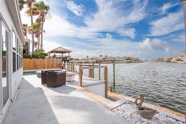 13765 Eaglesnest Bay Dr, Corpus Christi, TX 78418 - dock area with a gazebo and a water view