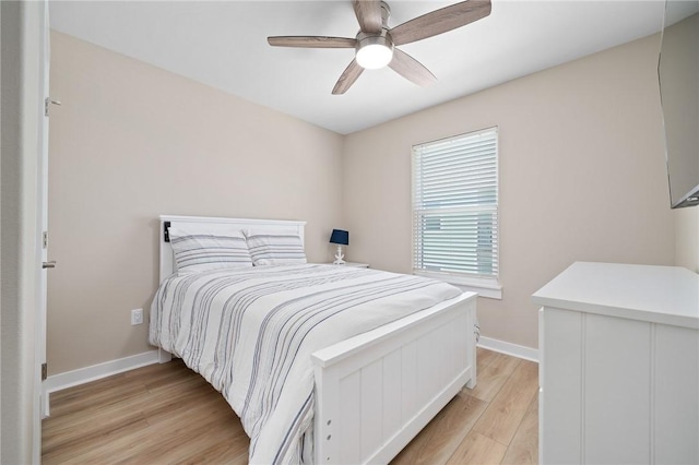 268 Flounder Dr, Port Aransas, TX 78373 - bedroom featuring light wood finished floors and ceiling fan