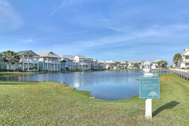 property view of water with a residential view