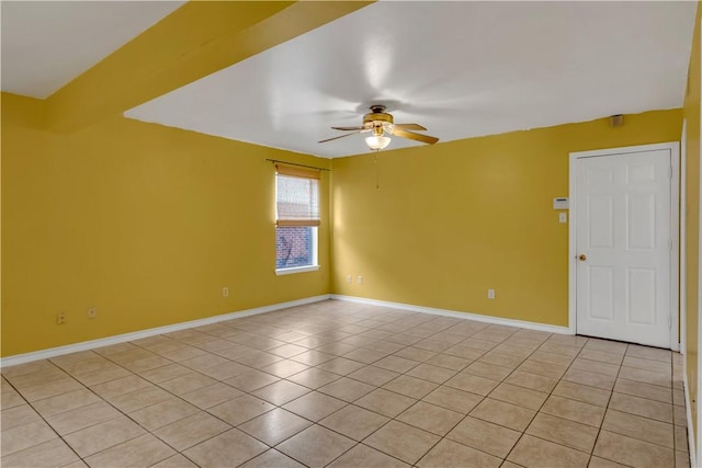 2826 Toronto Dr, Corpus Christi, TX 78414 - unfurnished room with ceiling fan, light tile patterned floors, and baseboards