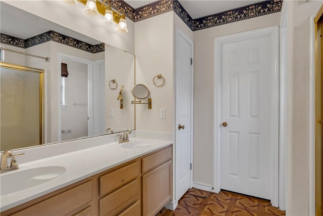 2826 Toronto Dr, Corpus Christi, TX 78414 - bathroom featuring double vanity and a shower stall