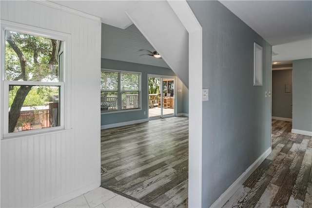 266 Lola Johnson Rd, Corpus Christi, TX 78418 - corridor with baseboards and wood finished floors