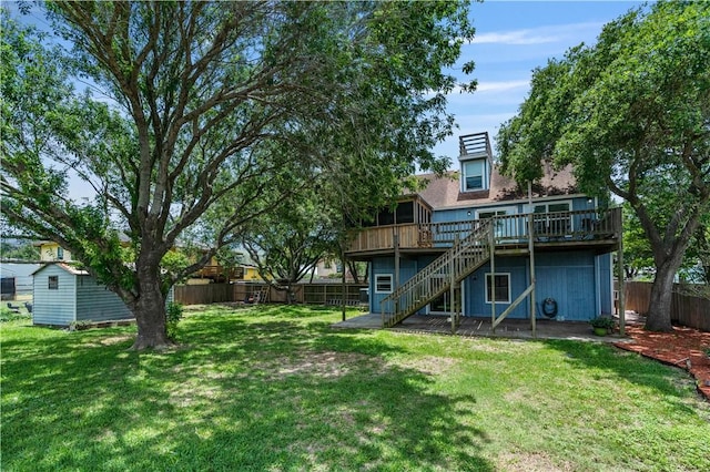 266 Lola Johnson Rd, Corpus Christi, TX 78418 - rear view of property with a deck and stairway