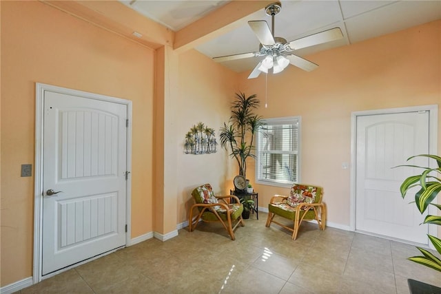 1035 Sea Secret St, Port Aransas, TX 78373 - interior space with baseboards and ceiling fan
