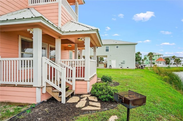 view of home's exterior featuring a yard