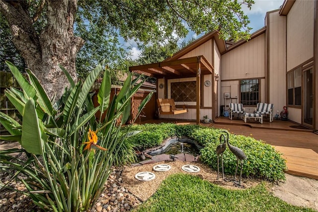 2725 Persimmon St, Corpus Christi, TX 78415 - view of yard with a deck and an outdoor living space