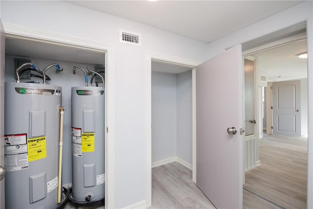 utility room with water heater