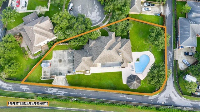 6714 Long Meadow Dr, Corpus Christi, TX 78413 - aerial overview of property's location with property parcel outlined and a pool