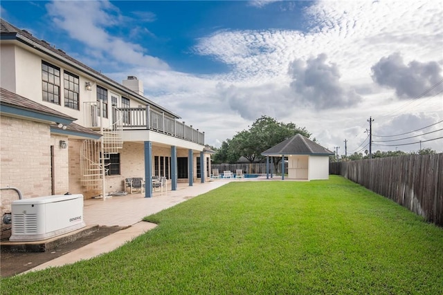6714 Long Meadow Dr, Corpus Christi, TX 78413 - fenced backyard featuring a balcony, a swimming pool, and a patio