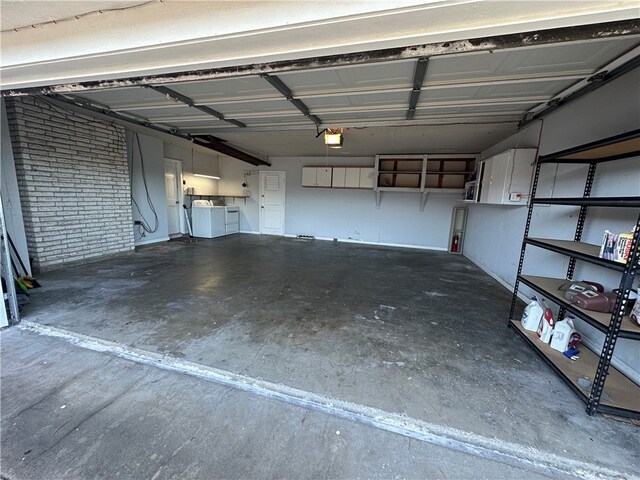 garage with separate washer and dryer