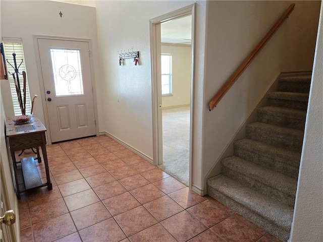 view of tiled entrance foyer