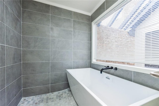 3658 Castle River Dr, Corpus Christi, TX 78410 - full bath with ornamental molding and a soaking tub