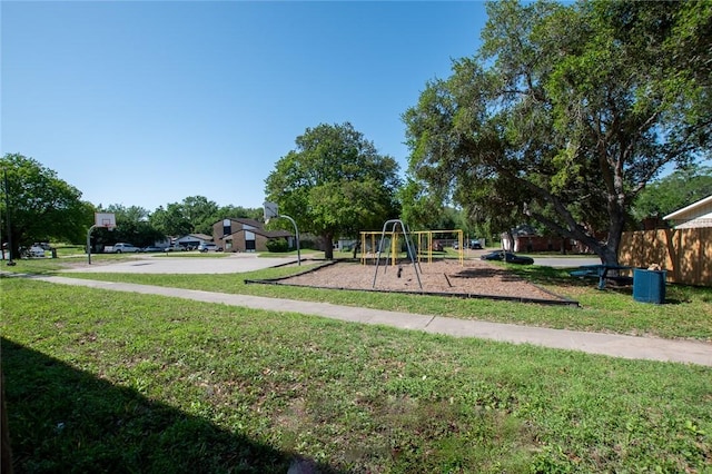 14733 Red River Dr, Corpus Christi, TX 78410 - communal playground with a yard, fence, and community basketball court