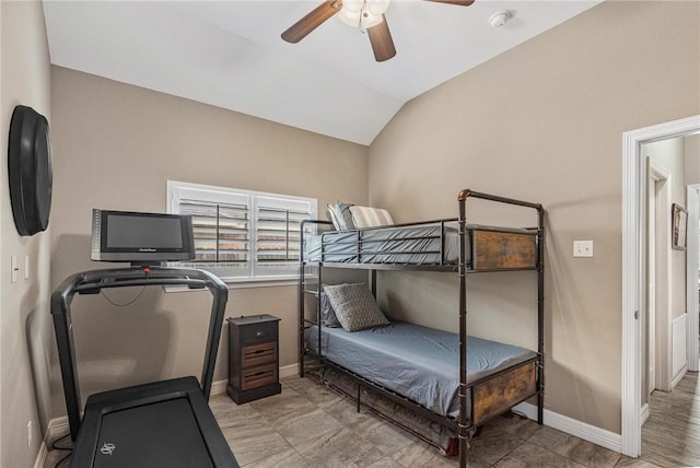 13901 Laffite Dr, Corpus Christi, TX 78418 - bedroom featuring lofted ceiling and ceiling fan