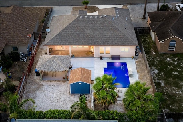 13901 Laffite Dr, Corpus Christi, TX 78418 - view from above of property featuring a pool area