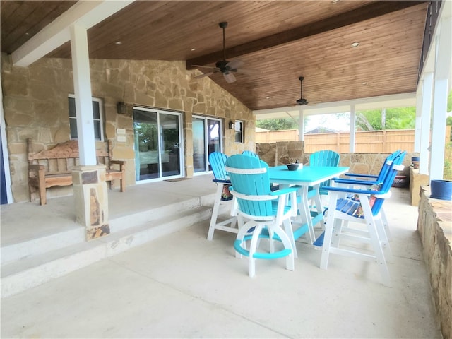 view of patio / terrace with ceiling fan