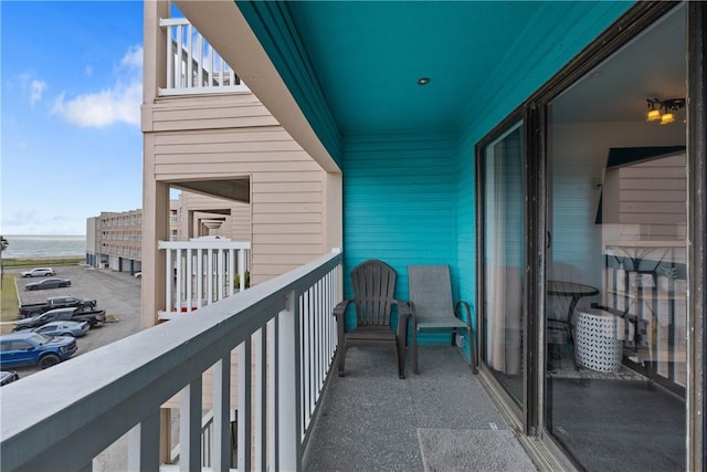 balcony with a water view