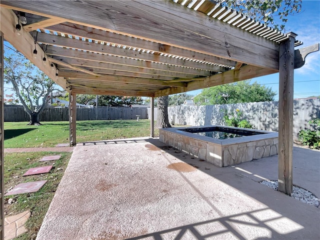 view of patio featuring a pergola