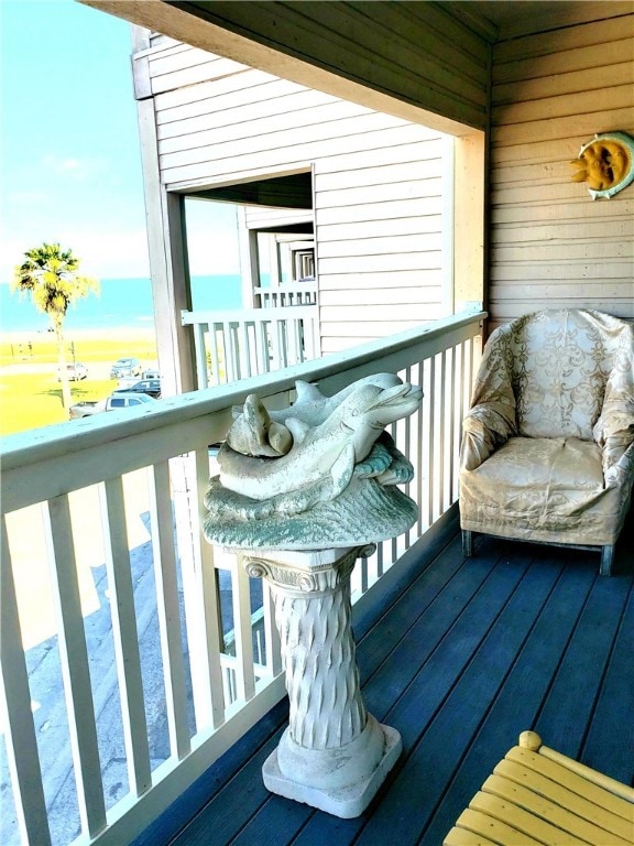 balcony with a water view