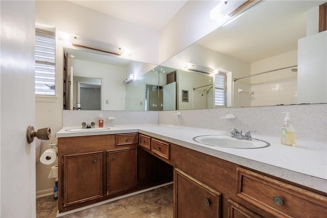5226 Honeysuckle, Corpus Christi, TX 78415 - full bathroom with a sink, double vanity, and a wealth of natural light