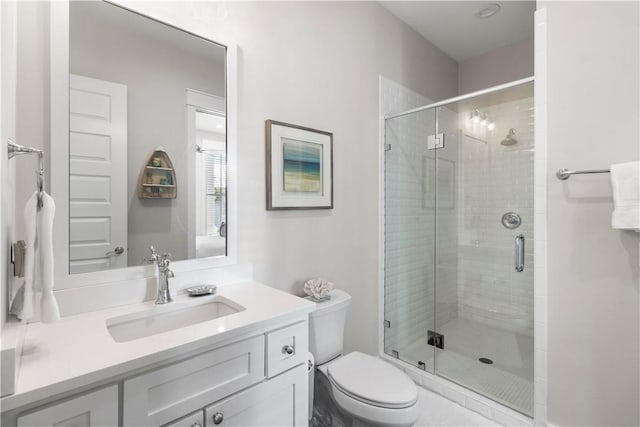 125 Fish Hook Ln, Port Aransas, TX 78373 - full bathroom with a shower stall, toilet, and vanity