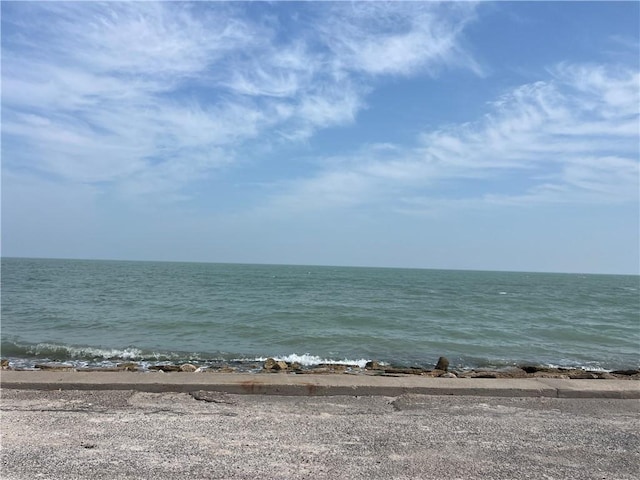 view of water feature featuring a view of the beach