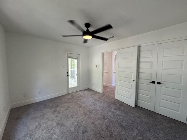 8038 Etienne Dr, Corpus Christi, TX 78414 - unfurnished bedroom featuring carpet flooring, a closet, and ceiling fan