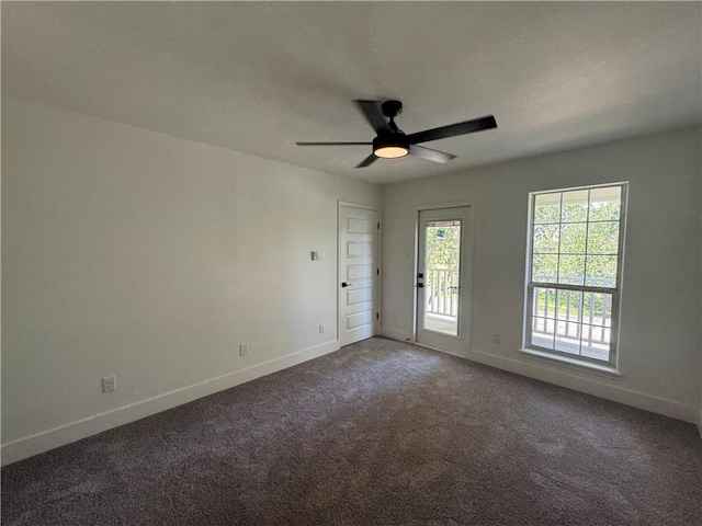 8038 Etienne Dr, Corpus Christi, TX 78414 - carpeted empty room featuring baseboards and ceiling fan