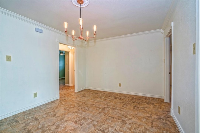 5372 County Road 73a, Robstown, TX 78380 - unfurnished room with a chandelier and ornamental molding