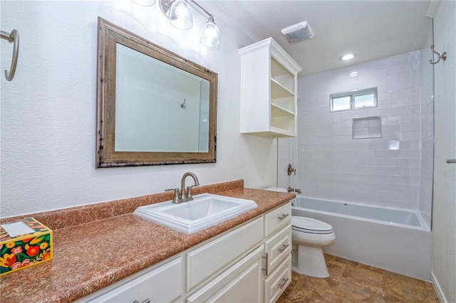 5372 County Road 73a, Robstown, TX 78380 - bathroom with vanity, shower / bath combination, and stone finish floors