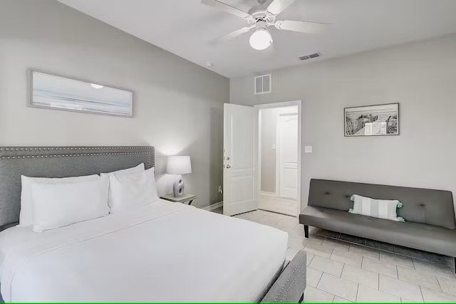 bedroom with ceiling fan