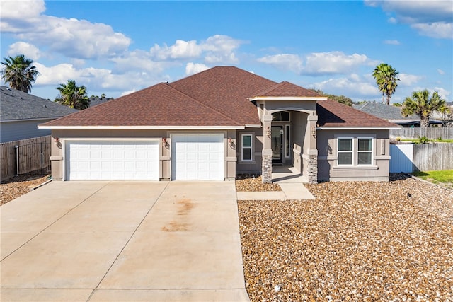 view of front facade featuring a garage