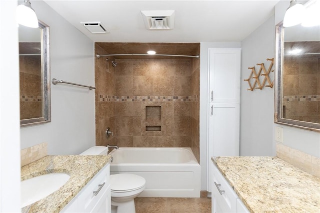 200 W Cotter Ave Unit B-3, Port Aransas, TX 78373 - full bathroom with tub / shower combination, vanity, toilet, and tile patterned floors
