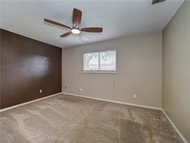1638 Spicewood Dr, Corpus Christi, TX 78412 - empty room with a ceiling fan, carpet flooring, and a textured ceiling