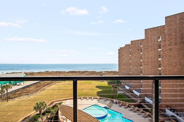 balcony with a water view