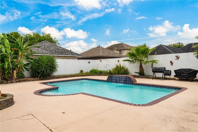 7526 Milan St, Corpus Christi, TX 78414 - view of pool featuring a patio, a fenced backyard, and a grill