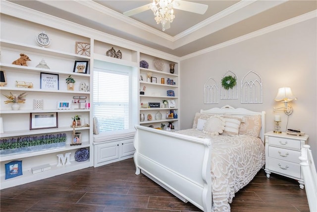 8102 Nazareth Dr, Corpus Christi, TX 78413 - bedroom featuring ornamental molding and dark wood-style flooring