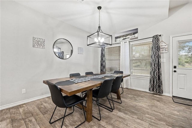 dining room featuring an inviting chandelier