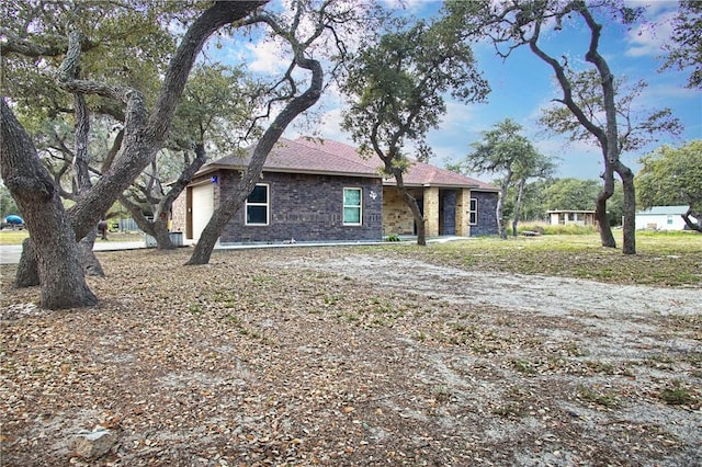 view of front of house with a garage