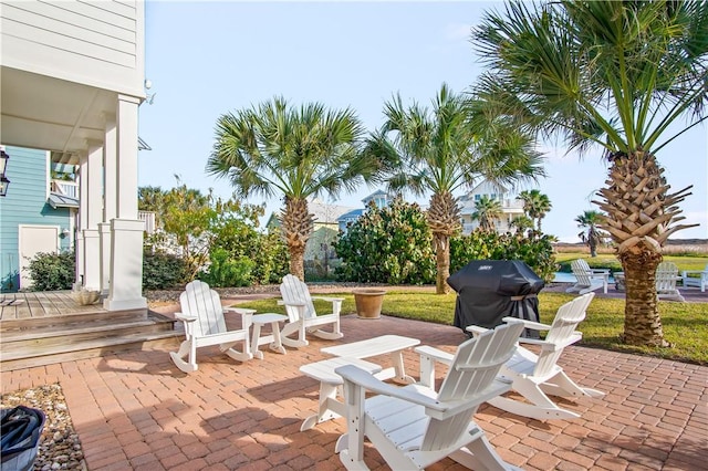 view of patio with grilling area