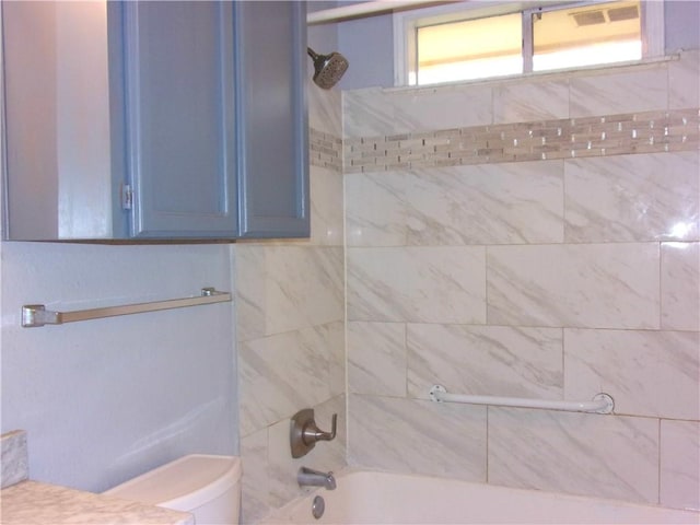 full bath featuring  shower combination and toilet