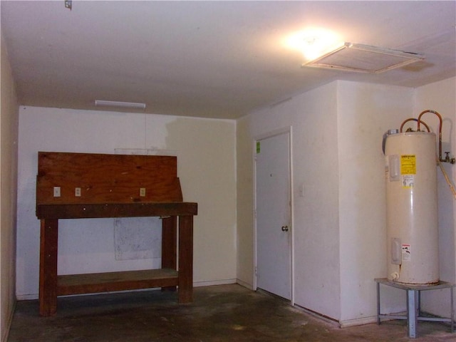 interior space featuring electric water heater